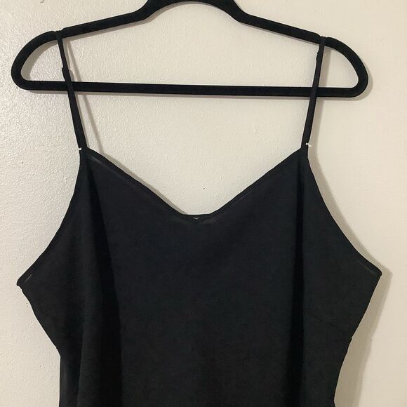 Vintage Y2K Black Sheer Flowy Minimalist Lightweight Summer Casual Camisole 3X - Picture 2 of 10